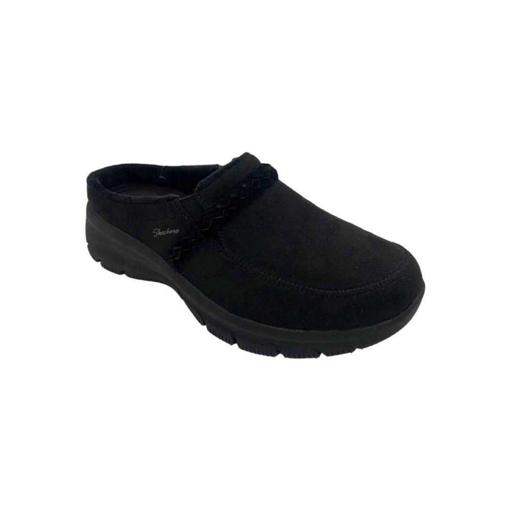 Skechers Easy Going Water Repellent Suede Clogs Darling Thing Black - Medium